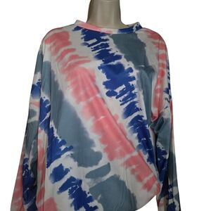 Tie-Dye Sweatshirt in Blue and Pink